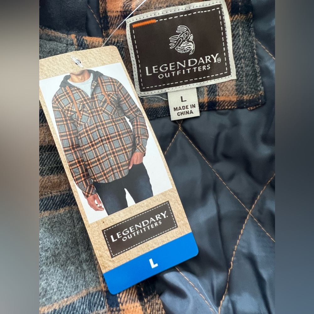 Legendary Outfitters Size Large Hooded Men’s Flannel - NWT